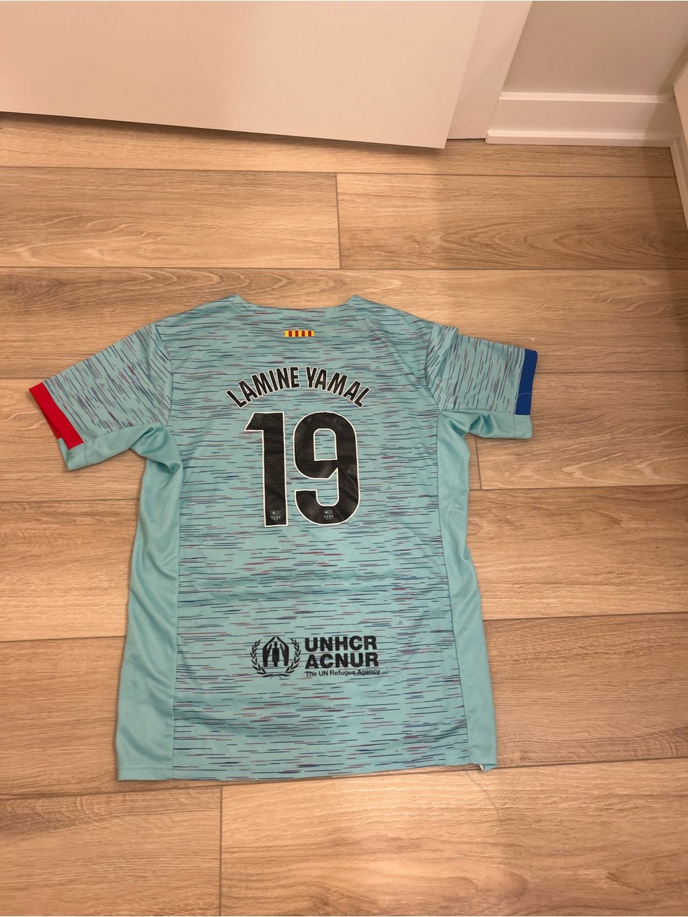 Kids Light Teal Soccer Jersey - Lamine Yamal 19